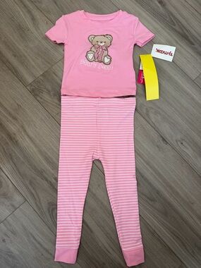 Pink 'Beary Sweet' Kids Pajama Set - Soft Cotton
